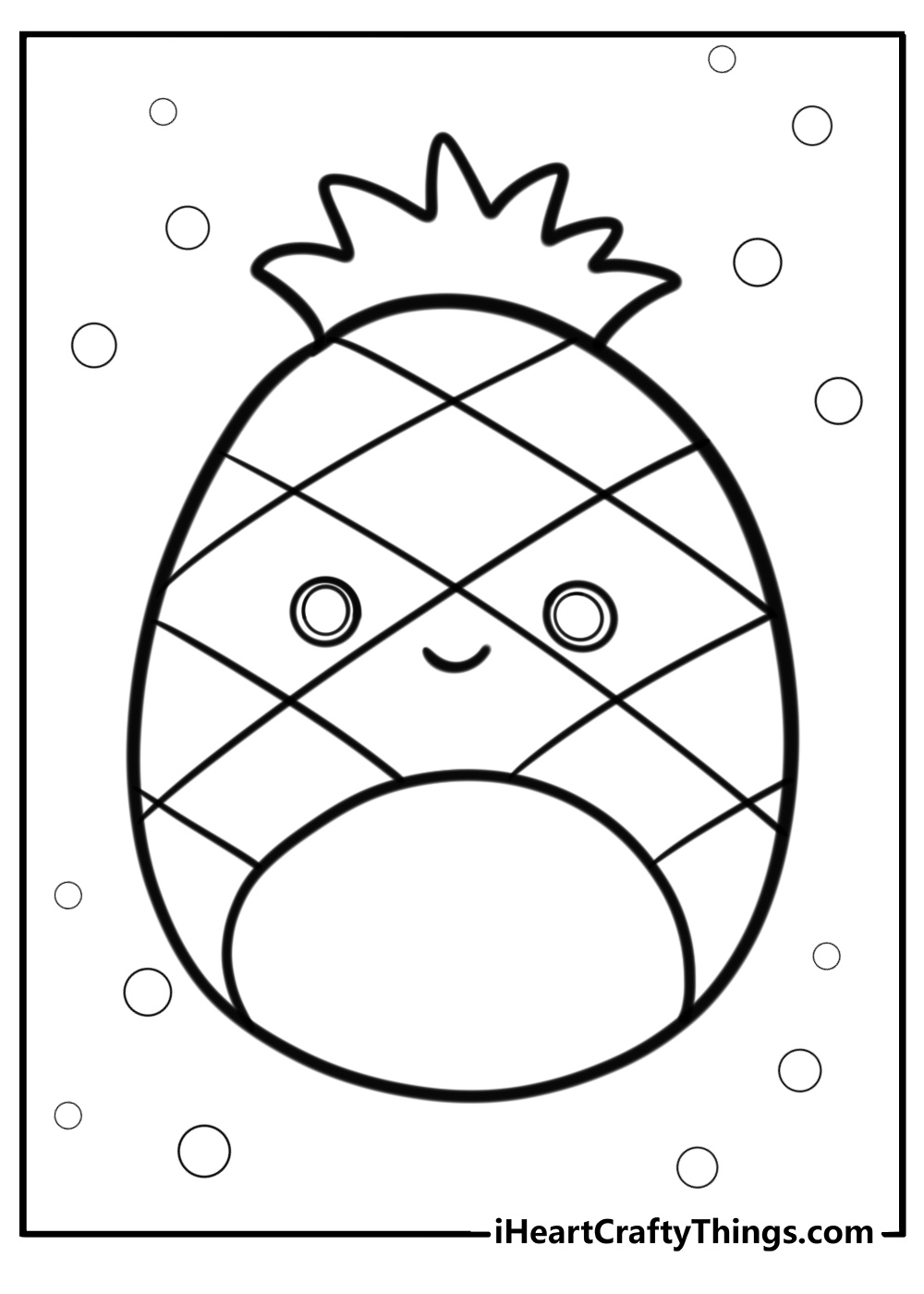 Maui the pineapple squishmallow tropical fun coloring sheet