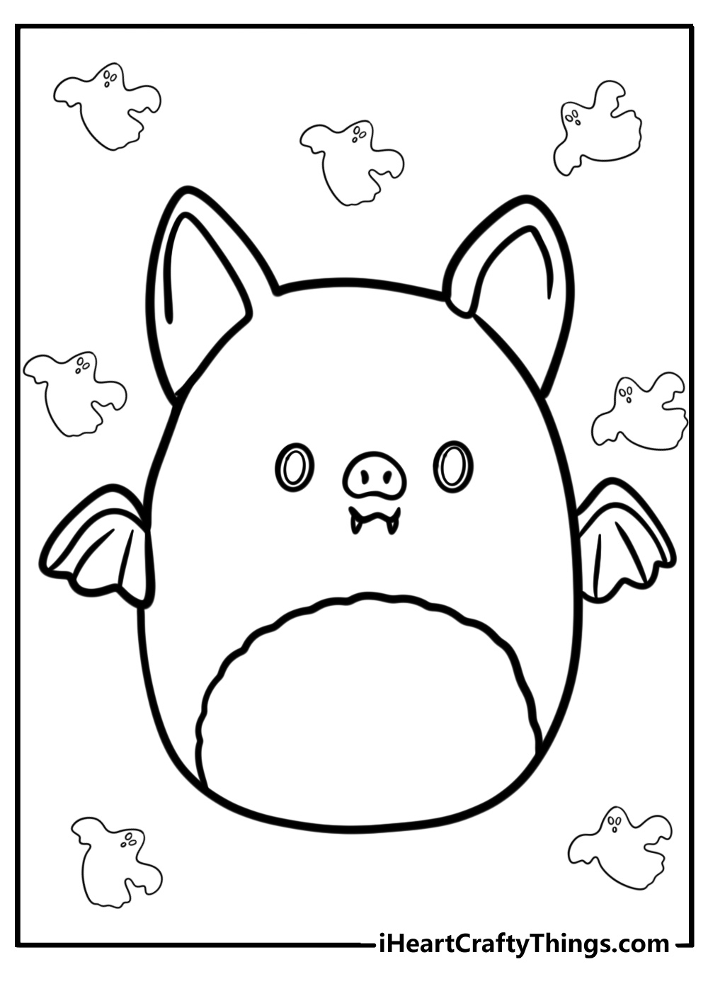 Meghan the bat squishmallow spooky printable coloring page