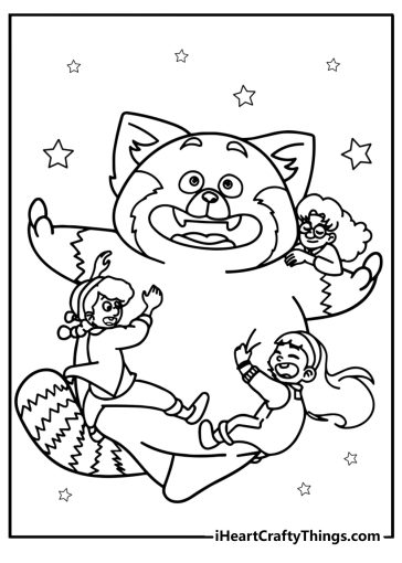 Turning red coloring pages