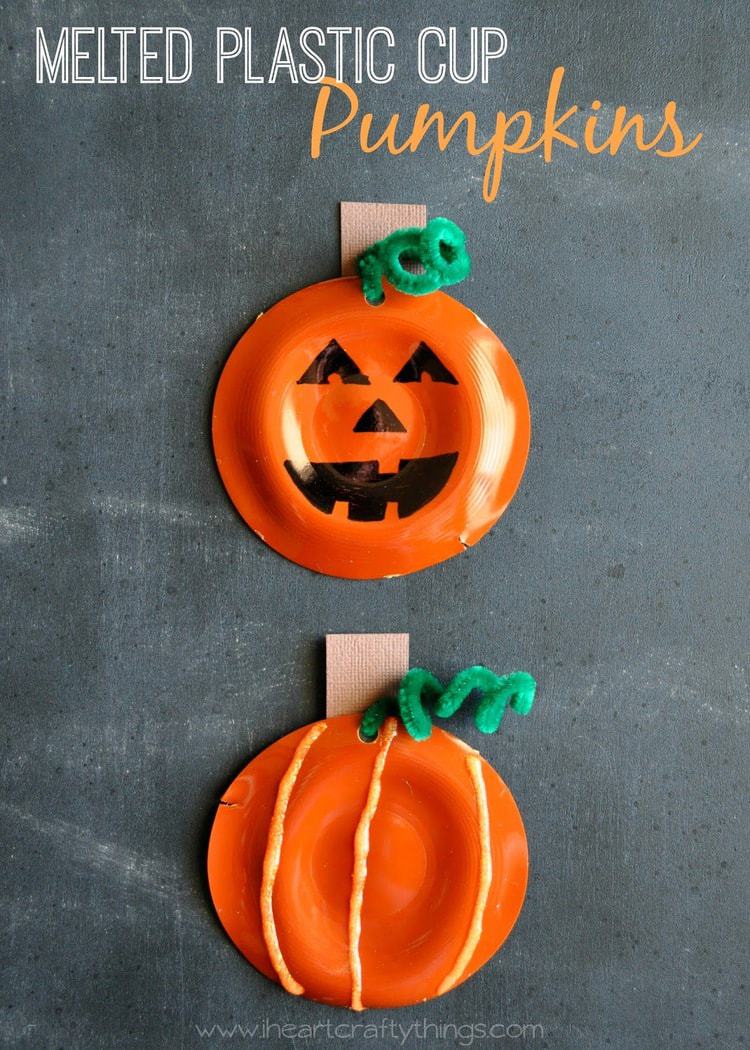 MeltedPlasticCupPumpkins