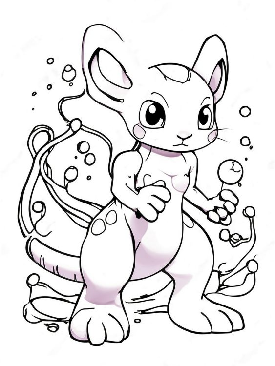 Mewtwo Coloring Page