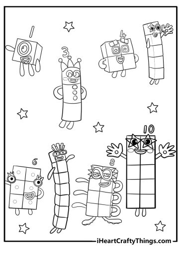 Numberblocks coloring pages