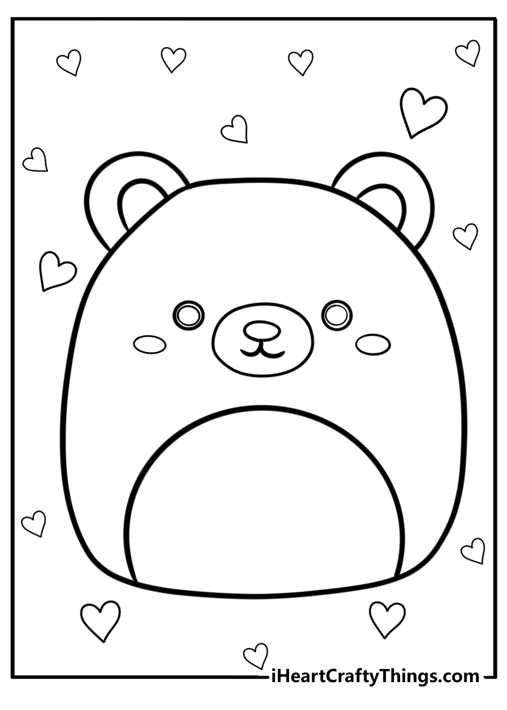 Omar the bear squishmallow fun printable coloring page