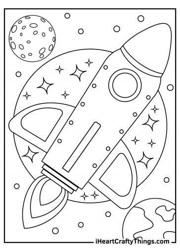 Space coloring pages