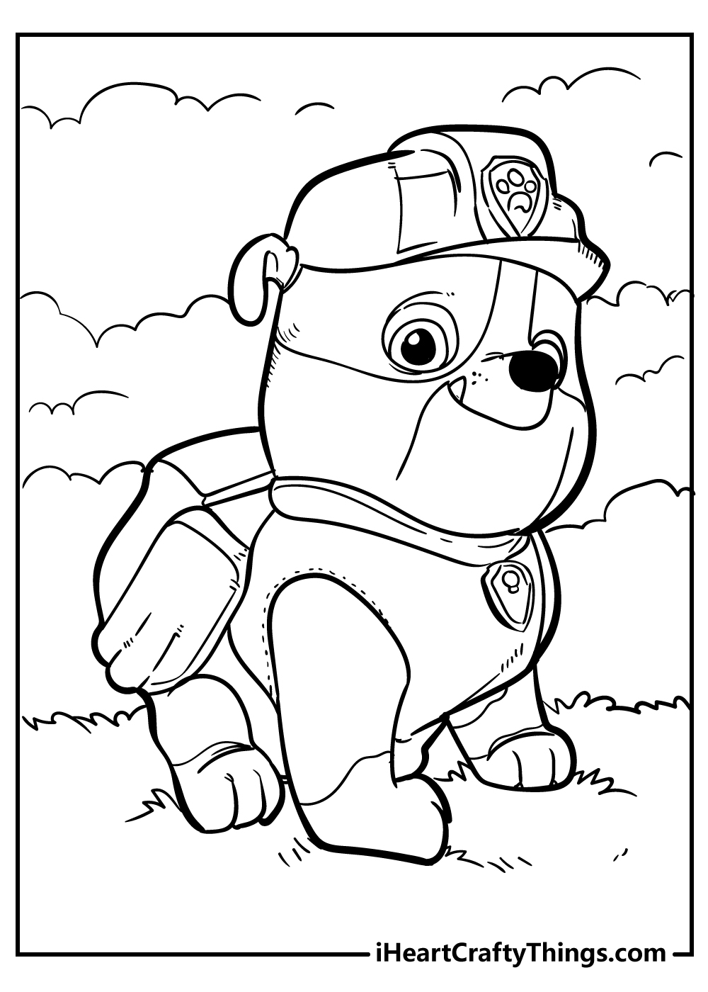 rubble full size paw patrol coloring page