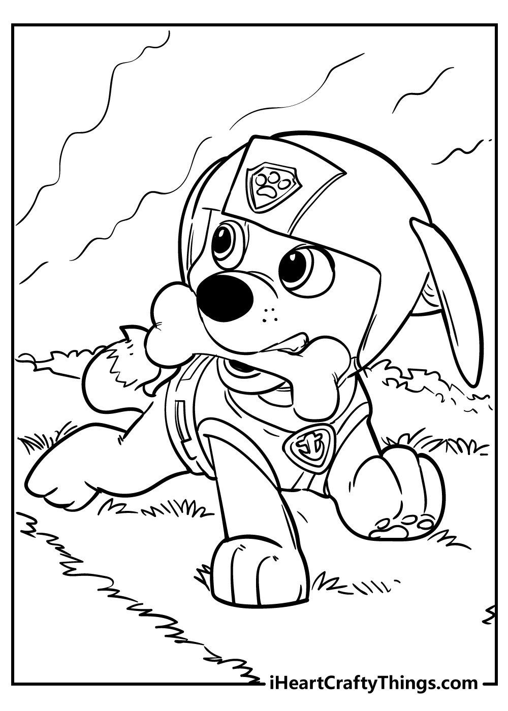 simple paw patrol colouring pages for toddlers