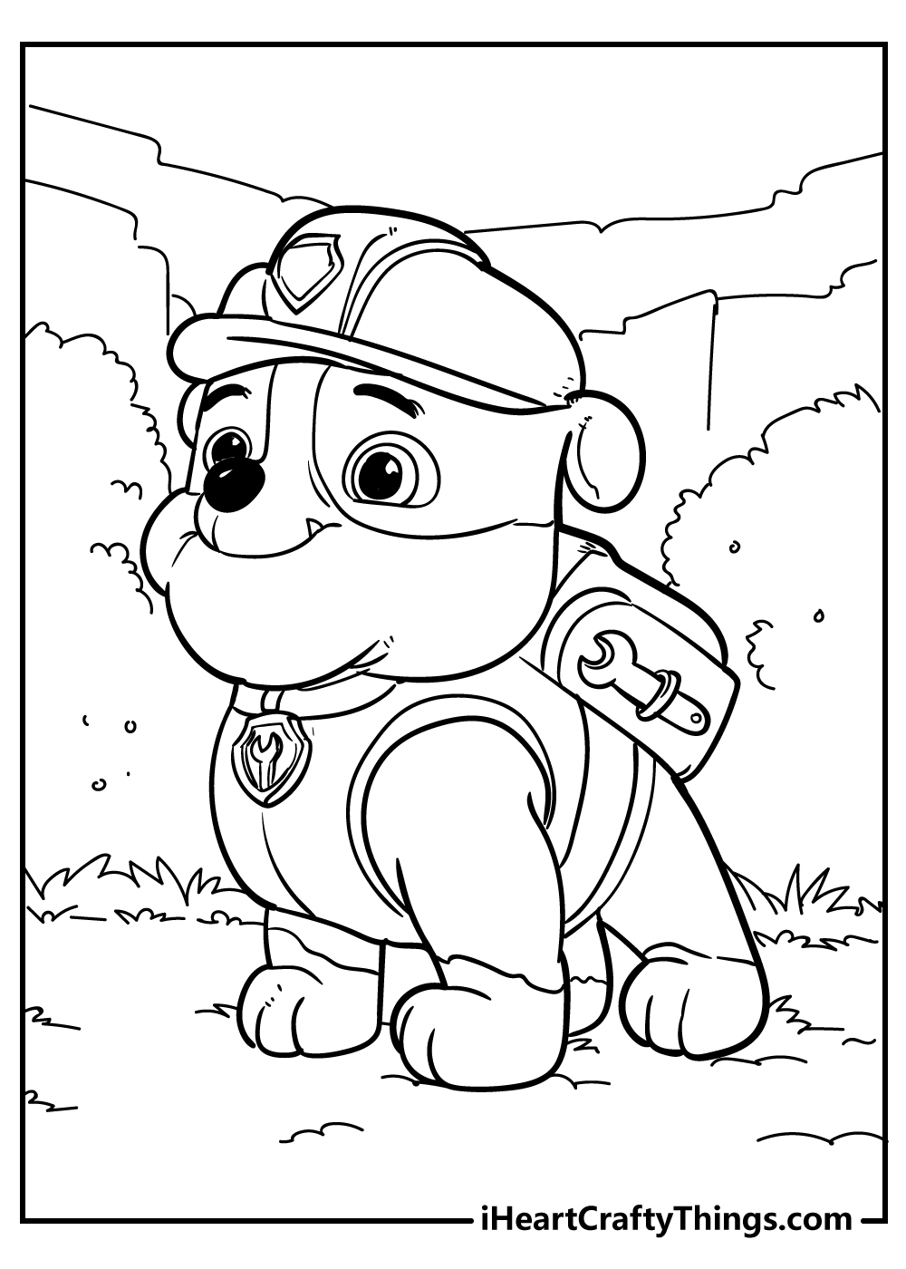 rubble paw patrol coloring page