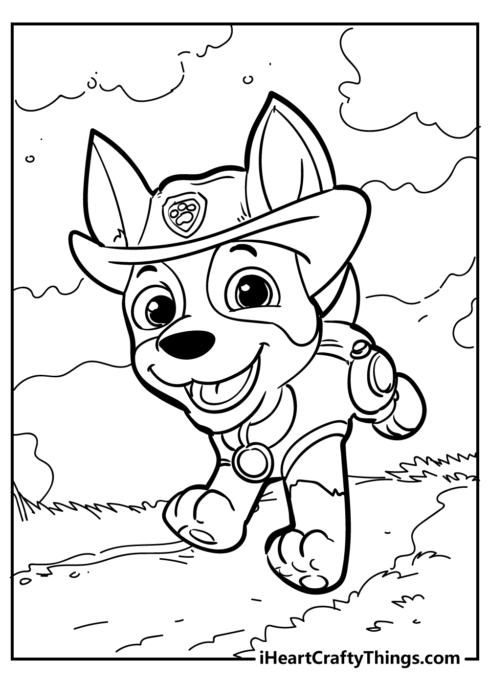 rocky paw patrol colouring pages