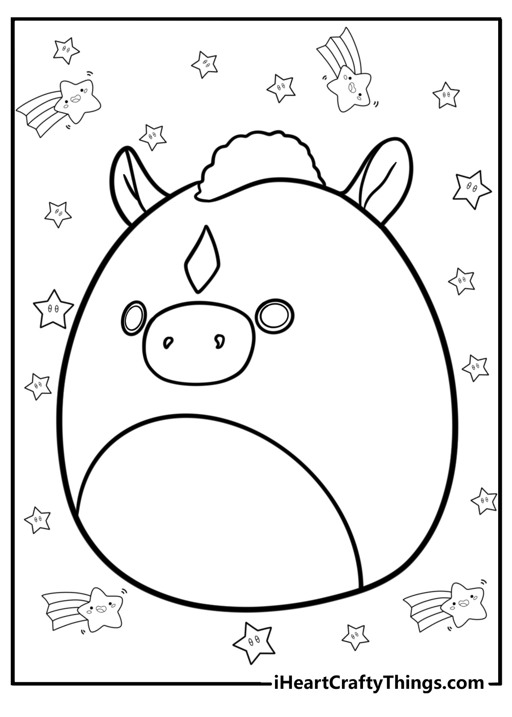 Philip the horse squishmallow coloring sheet for kids