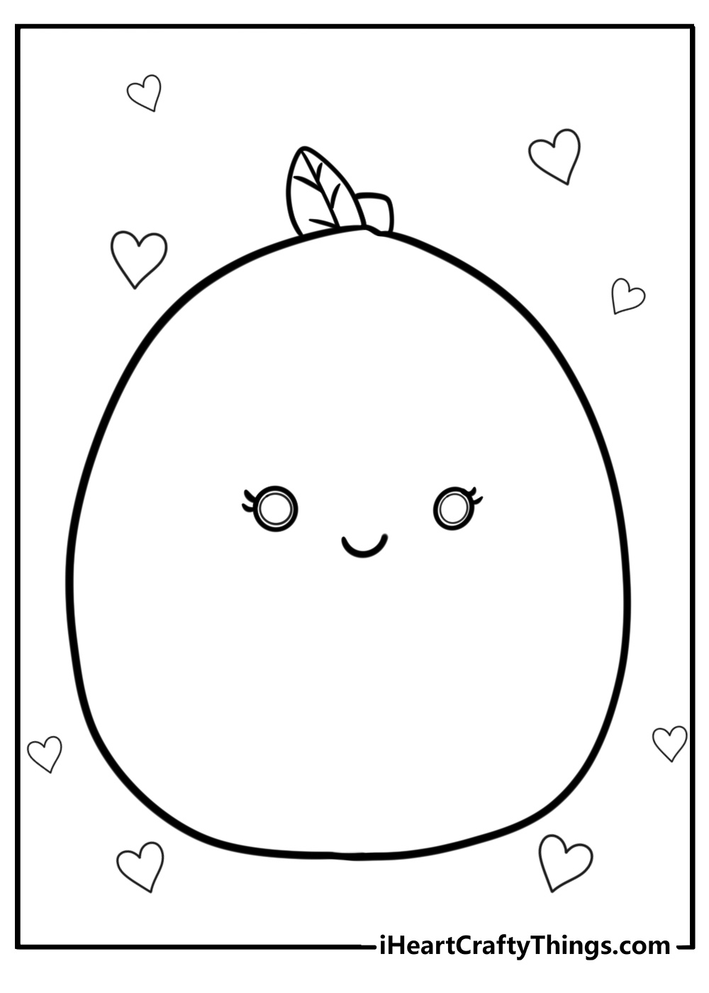 Phyllis the peach squishmallow sweet coloring page to print