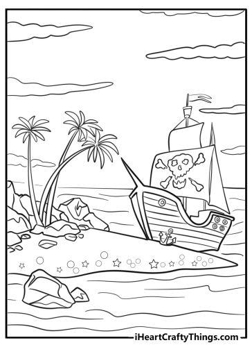 Pirate ship coloring pages