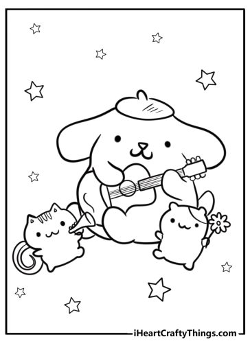 Pompompurin coloring pages