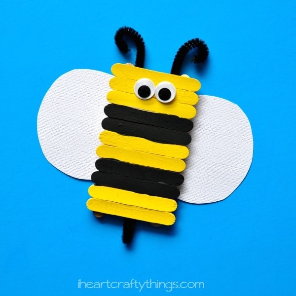 Simple and Cute Popsicle Stick Bee Kids Craft