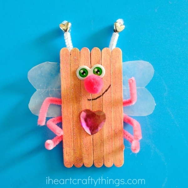 Popsicle Stick Love Bugs Valentine's Day Craft