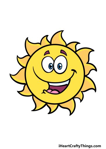 how to draw a cartoon sun image