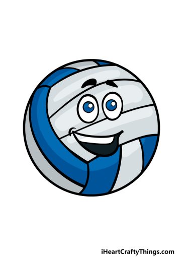 how to draw a cartoon volleyball image