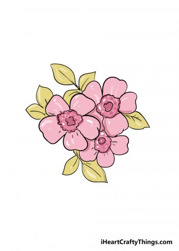 how to draw cherry blossoms image