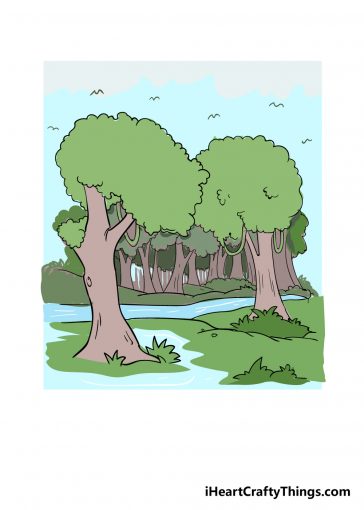 how to draw forest image