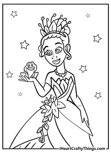 Princess and the frog coloring pages