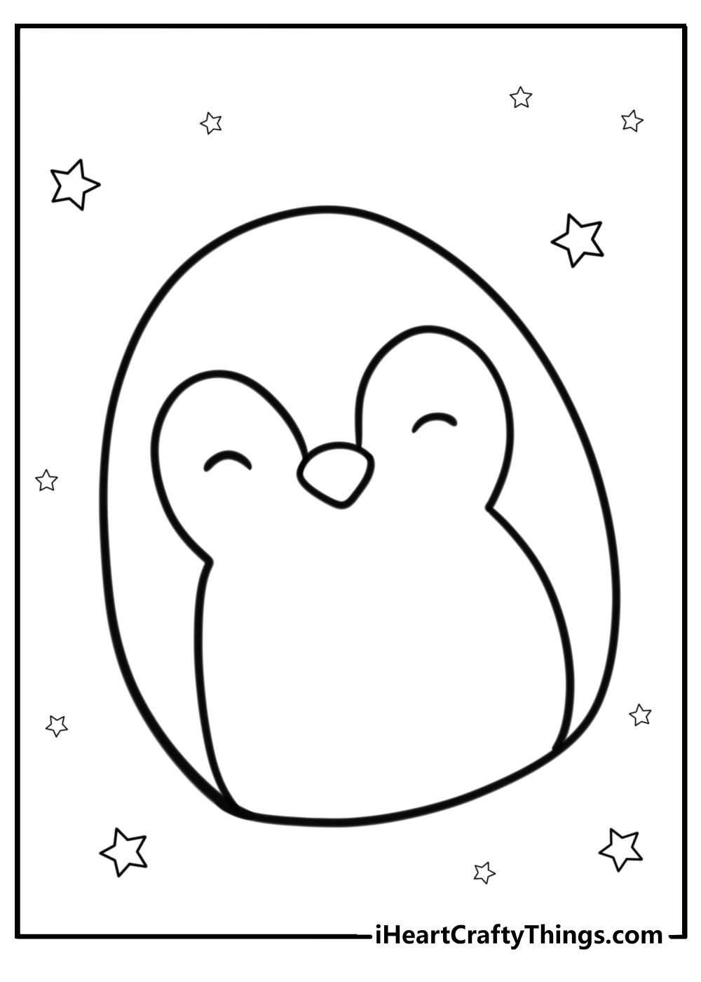 Puff the penguin squishmallow snowy printable coloring page