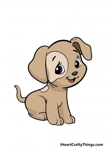 how to draw puppy image