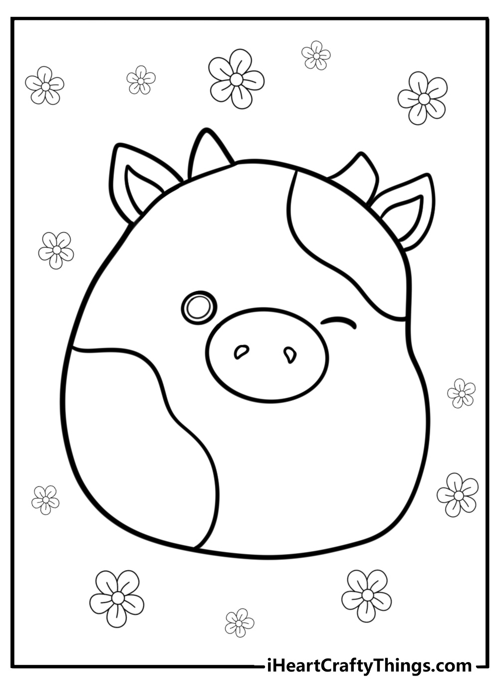 Ronnie the cow squishmallow free coloring page pdf