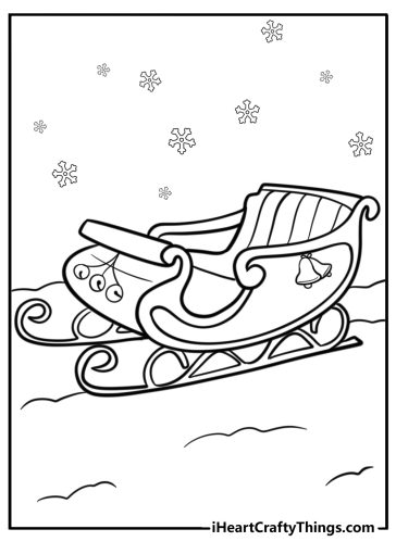 Santa's sleigh coloring pages