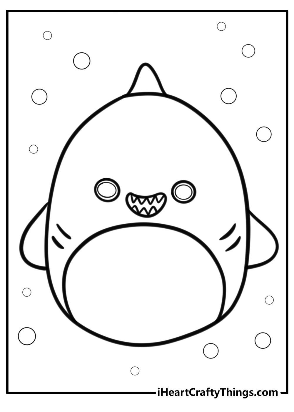 Sharon the shark squishmallow underwater coloring sheet