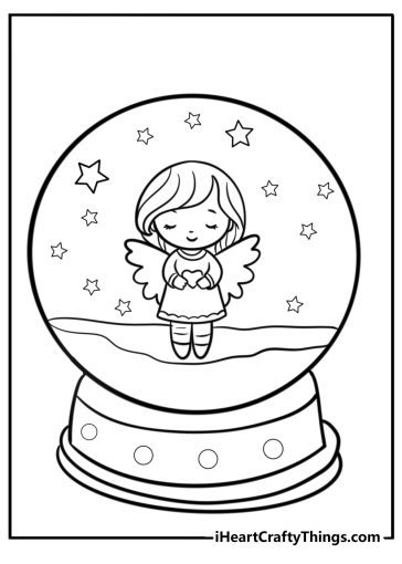 Snowglobe coloring pages
