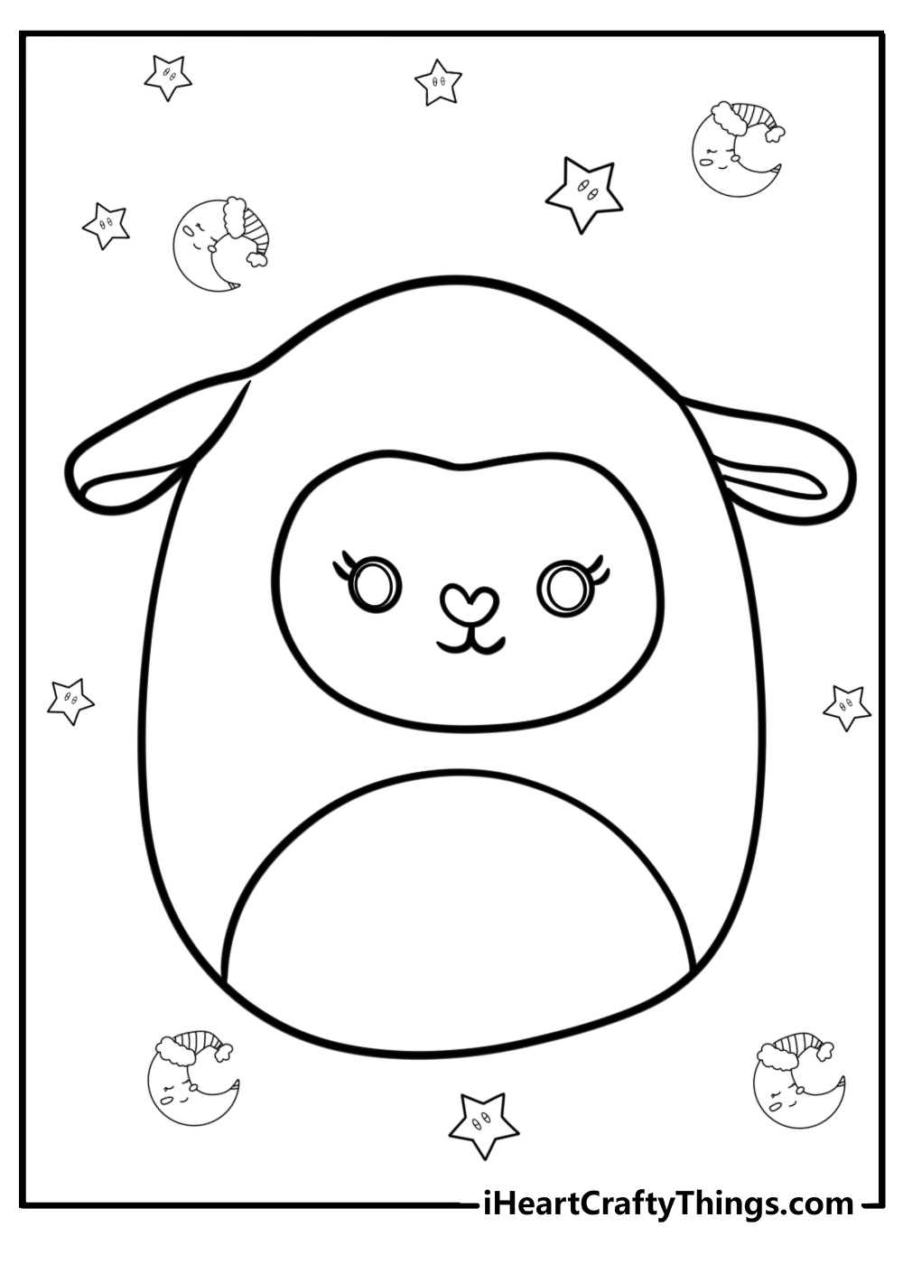 Sophie the lamb squishmallow detailed coloring page to print