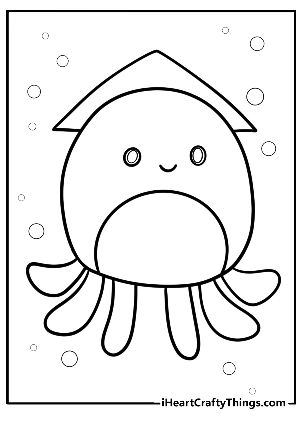 Stacy the squid squishmallow free ocean themed coloring sheet