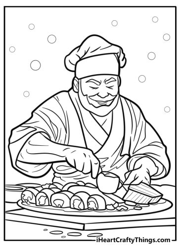 Sushi coloring pages