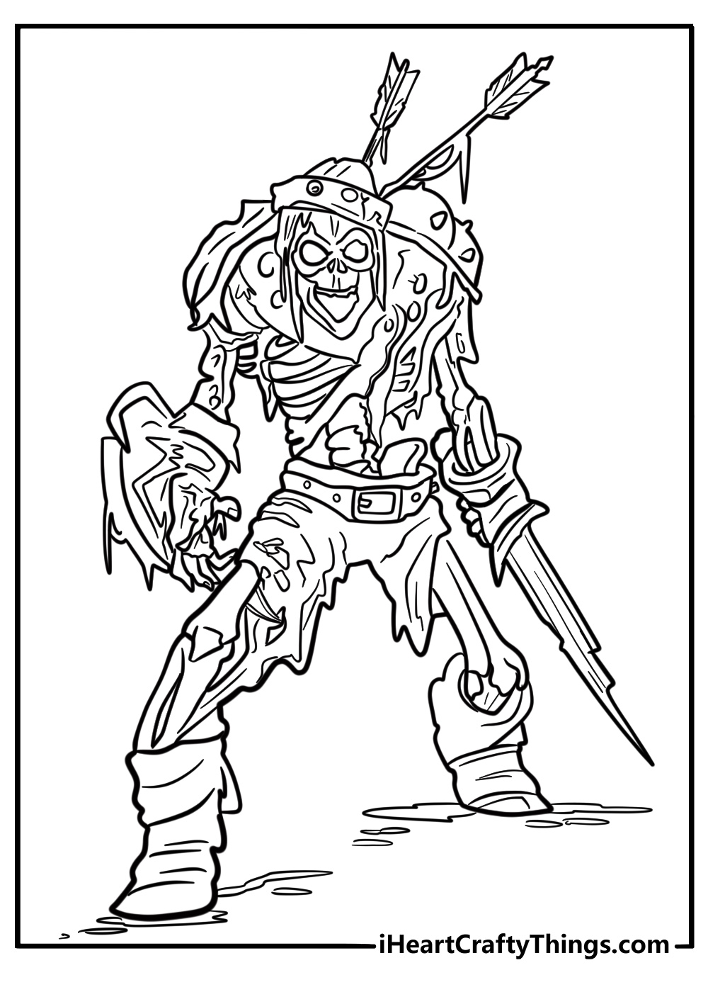 Undead creature with hollow eyes and exposed bones