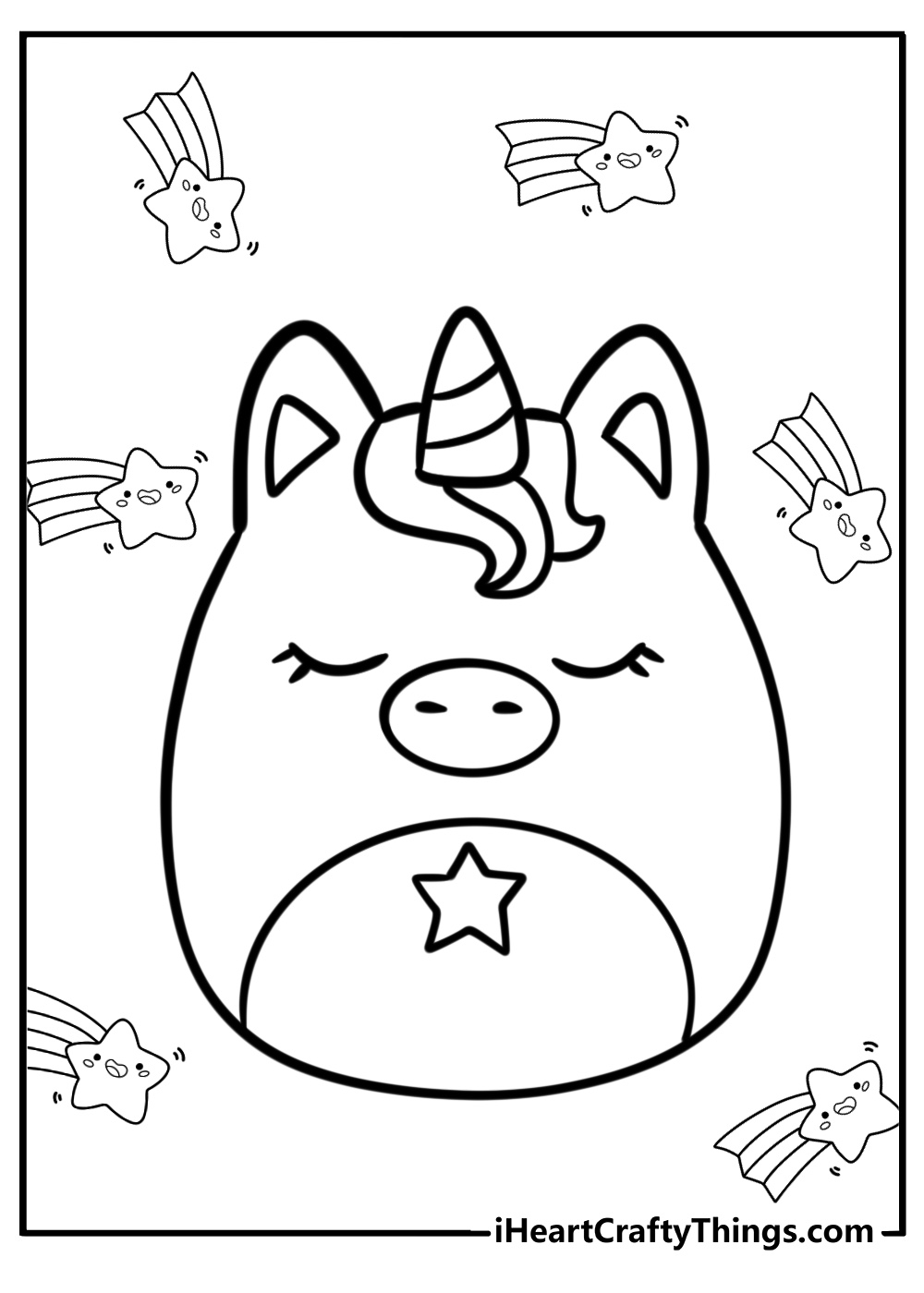 Unicorn squishmallow coloring pages