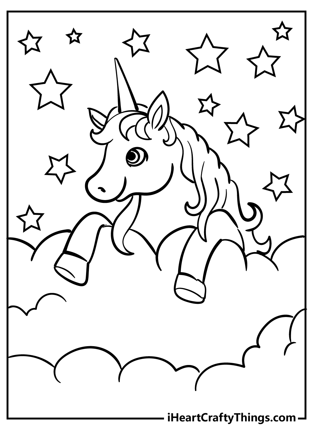Cute unicorn coloring pages