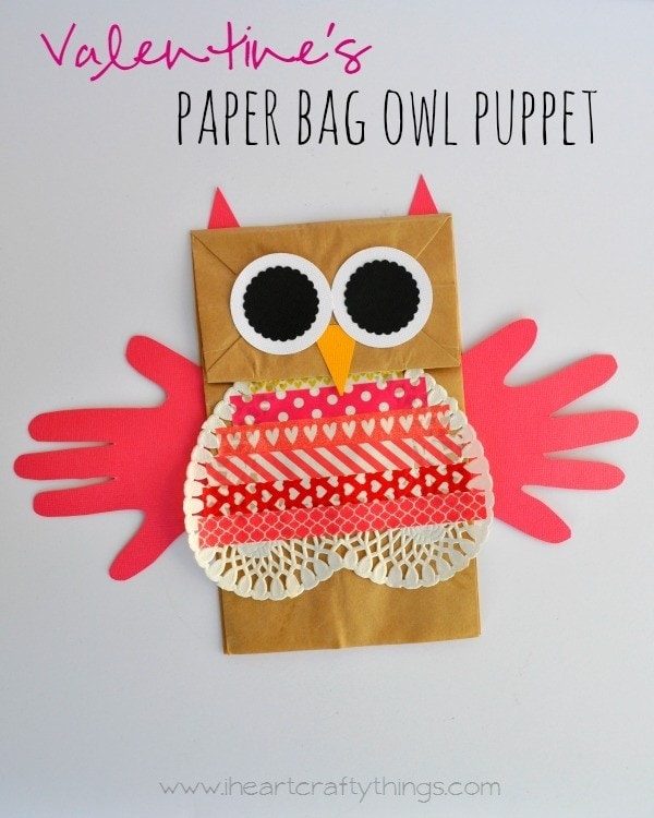 Valentine's Paper Bag Owl Puppet