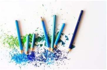 green and blue mixed